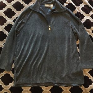 XL Liz Claiborne 3/4 zip collared gray pullover